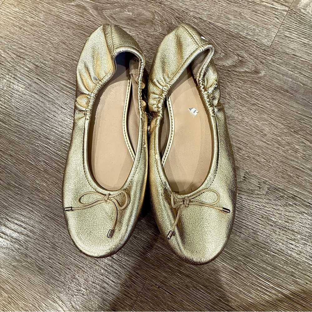 American Eagle Gold Ballet Flats Size 4 (Fits 5–6)